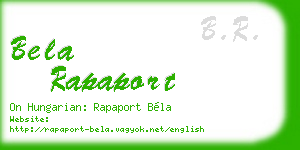 bela rapaport business card